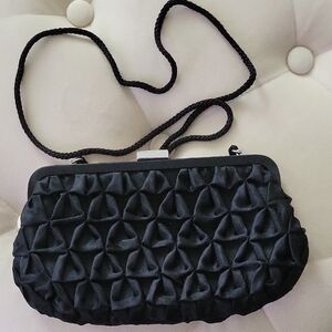 Kate Landry Chic Black Textured Clutch NWOT